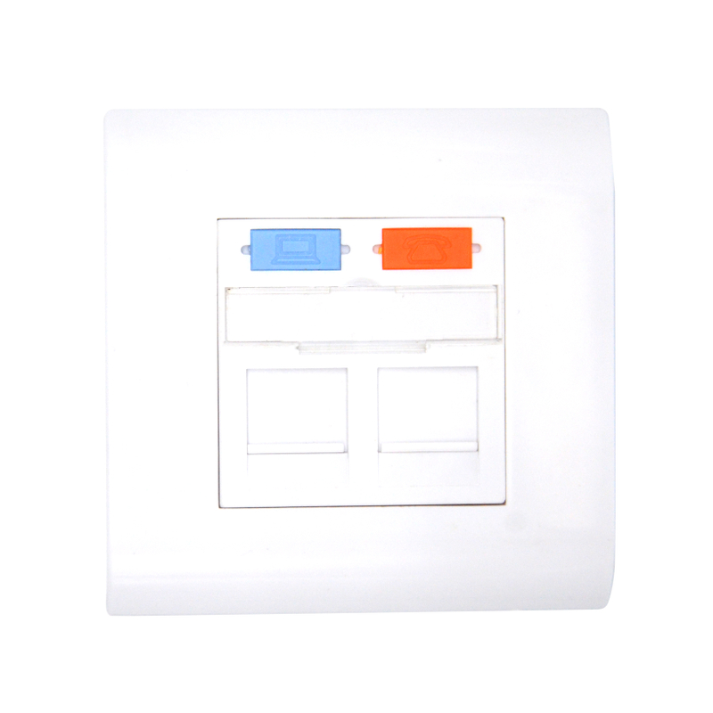 MT-59071 Network 2 Port Rj45 Wall Face Plate Socket Cat5 Cat6 Face Plate