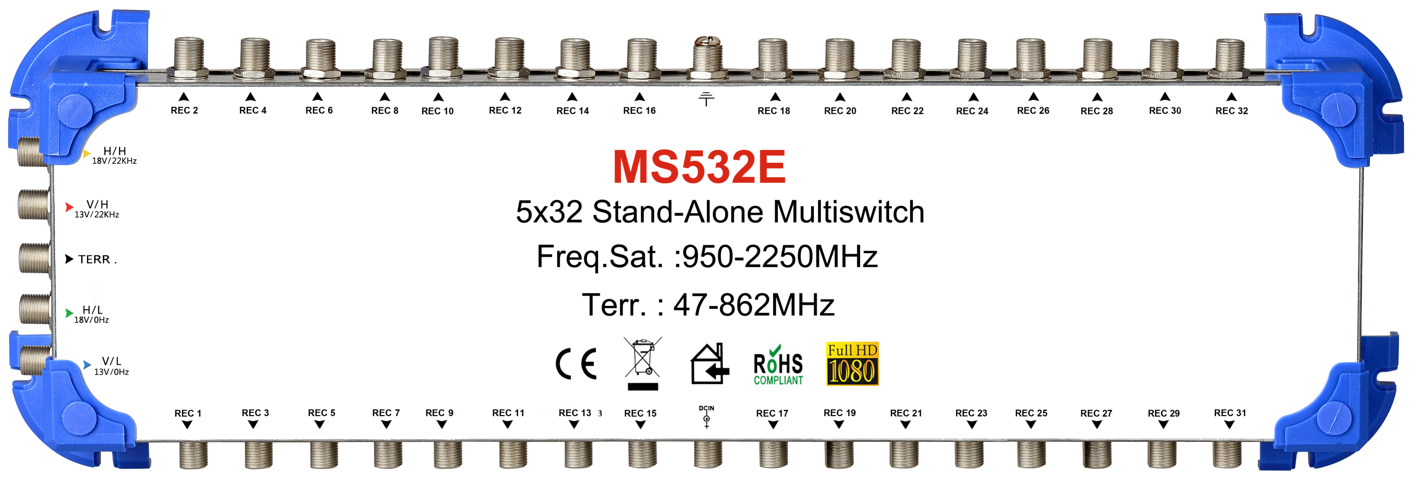 MT-7501 24 Multiswitch 5in Satellite Multiswitch System Sistema SMATV 5x32 Salida Para CATV