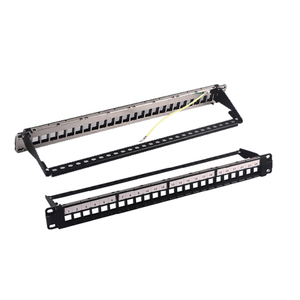 MT-4213 Hot Sale Blank STP Type 1U 24 Port 19 Inch Blank Patch Panel with Cable Manger