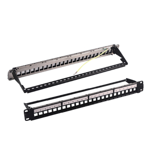 MT-4213 Hot Sale Blank STP Type 1U 24 Port 19 Inch Blank Patch Panel with Cable Manger