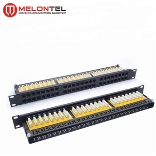 MT-4017 19 Inch 1U 48 Port CAT5e CAT6 Patch Panel With Dual IDC