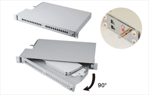 MT-1004 High Quality 19" Rotate Type Metal 1U Fully Loaded 24 Port Fiber Optic Distribution Box With SC LC APC Adaptor