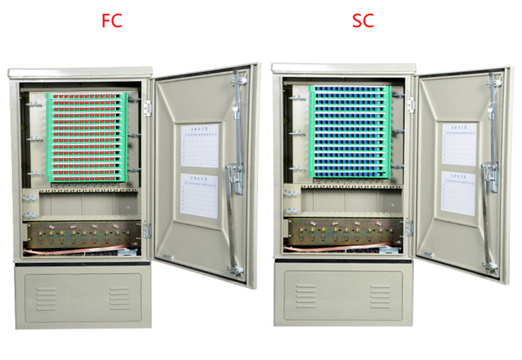 MT-1303 144/168 core floor type waterproof IP65 fiber optic distribution street cabinet for FTTX drop wire cabling