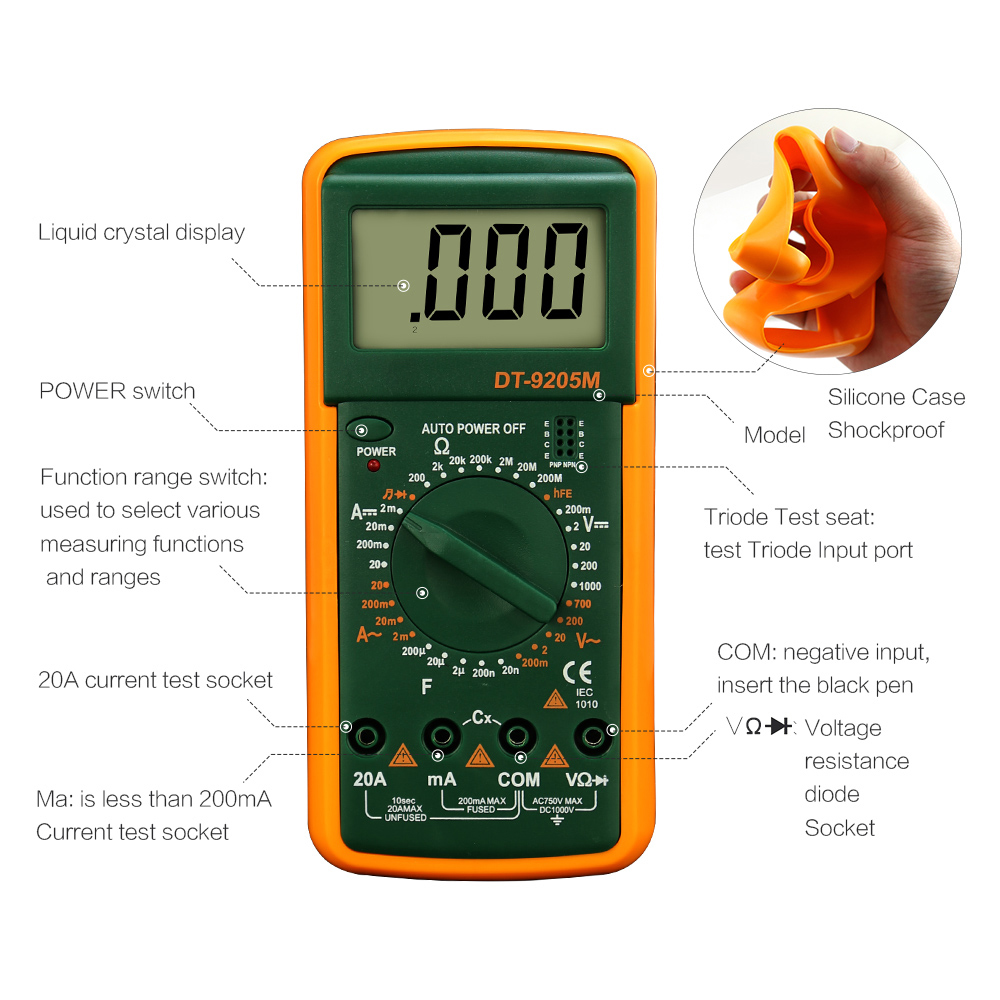 MT-8699 Digital Multimeter Meter Current AC/DC Voltage Resistance Capacitance Tester Digital Multimeter