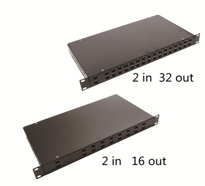 MT-1103-B China 19" Rack Mount Type SPCC 1U Fully Loaded 2 In 32 Out Port PLC Type Fiber Distribution Box With 2 PCS 1*16 PLC