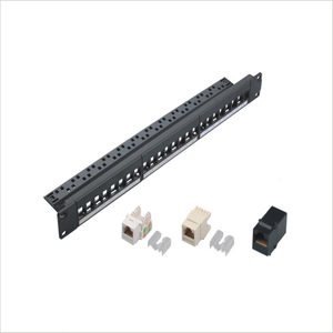 MT-4203 19 Inch 1U 24 Port Blank Empty Network Patch Panel with Cable Manager